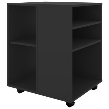 vidaXL Ντουλάπι Τροχήλατο Μαύρο 60x53x72cm από Επεξ. Ξύλο 1 τεμ.