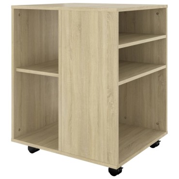 vidaXL Ντουλάπι Τροχήλατο Sonoma Δρυς 60x53x72cm Επεξ. Ξύλο 1 τεμ.
