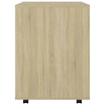 vidaXL Ντουλάπι Τροχήλατο Sonoma Δρυς 60x53x72cm Επεξ. Ξύλο 1 τεμ.