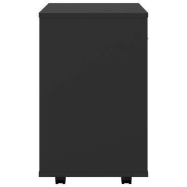 vidaXL Ντουλάπι Τροχήλατο Μαύρο 46x36x59cm από Επεξ. Ξύλο 1 τεμ.