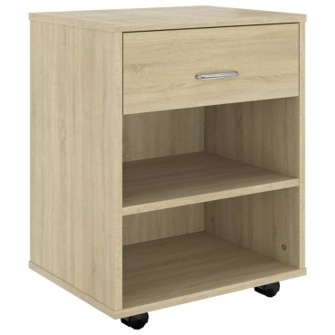 vidaXL Ντουλάπι Τροχήλατο Sonoma Δρυς 46x36x59cm από Επεξ. Ξύλο 1 τεμ.