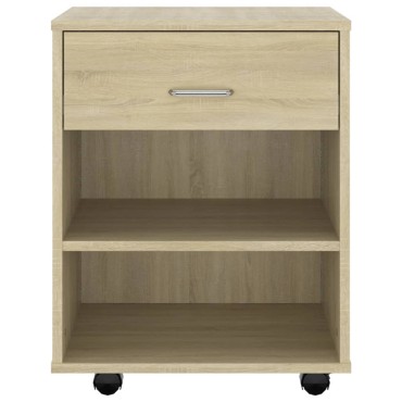 vidaXL Ντουλάπι Τροχήλατο Sonoma Δρυς 46x36x59cm από Επεξ. Ξύλο 1 τεμ.