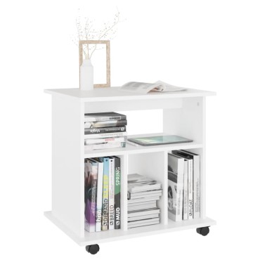 vidaXL Ντουλάπι Τροχήλατο Λευκό 60x45x60cm από Επεξ. Ξύλο 1 τεμ.