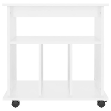 vidaXL Ντουλάπι Τροχήλατο Λευκό 60x45x60cm από Επεξ. Ξύλο 1 τεμ.