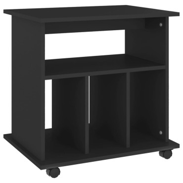 vidaXL Ντουλάπι Τροχήλατο Μαύρο 60x45x60cm από Επεξ. Ξύλο 1 τεμ.