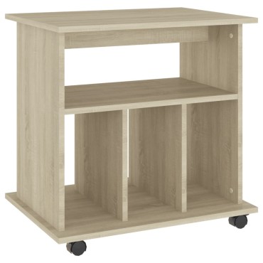 vidaXL Ντουλάπι Τροχήλατο Sonoma Δρυς 60x45x60cm από Επεξ. Ξύλο 1 τεμ.