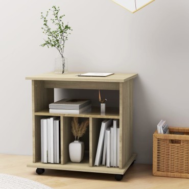 vidaXL Ντουλάπι Τροχήλατο Sonoma Δρυς 60x45x60cm από Επεξ. Ξύλο 1 τεμ.