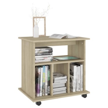 vidaXL Ντουλάπι Τροχήλατο Sonoma Δρυς 60x45x60cm από Επεξ. Ξύλο 1 τεμ.