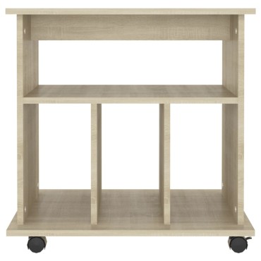vidaXL Ντουλάπι Τροχήλατο Sonoma Δρυς 60x45x60cm από Επεξ. Ξύλο 1 τεμ.