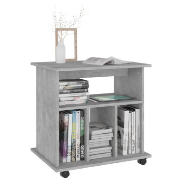vidaXL Ντουλάπι Τροχήλατο Γκρι Σκυρ. 60x45x60cm από Επεξ. Ξύλο 1 τεμ.