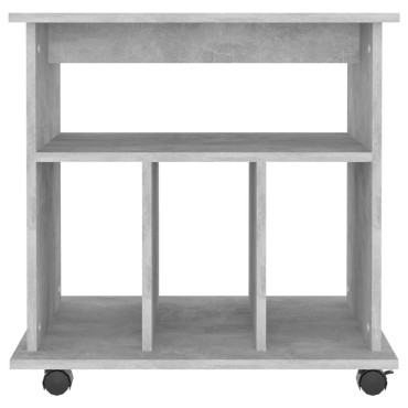 vidaXL Ντουλάπι Τροχήλατο Γκρι Σκυρ. 60x45x60cm από Επεξ. Ξύλο 1 τεμ.