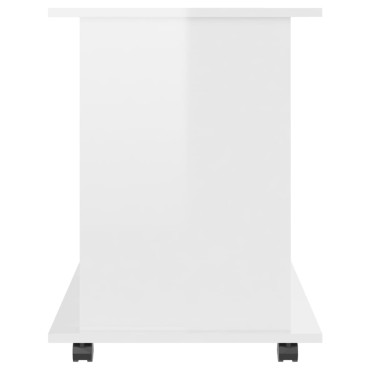 vidaXL Ντουλάπι Τροχήλατο Γυαλιστ. Λευκό 60x45x60cm από Επεξ. Ξύλο 1 τεμ.