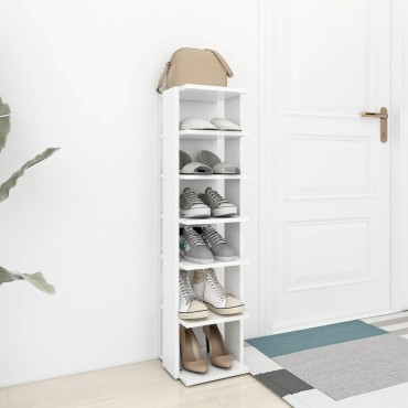 vidaXL Παπουτσοθήκη Λευκή 27,5x27x102cm από Επεξεργασμένο Ξύλο