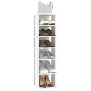 vidaXL Παπουτσοθήκες 2 τεμ. Λευκές 27,5x27x102cm Επεξεργασμένο Ξύλο