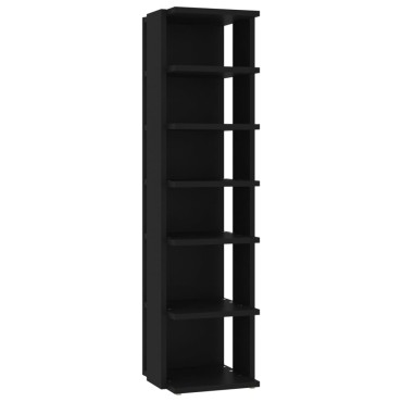 vidaXL Παπουτσοθήκη Μαύρη 27,5x27x102cm από Επεξεργασμένο Ξύλο