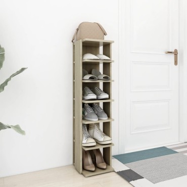 vidaXL Παπουτσοθήκη Sonoma Δρυς 27,5x27x102cm από Επεξεργασμένο Ξύλο