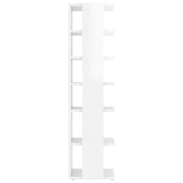 vidaXL Παπουτσοθήκη Γυαλιστερή Λευκή 27,5x27x102cm Επεξεργασμένο Ξύλο