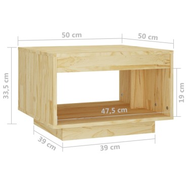 vidaXL Τραπεζάκι Σαλονιού 50x50x33,5cm από Μασίφ Ξύλο Πεύκου 1 τεμ.