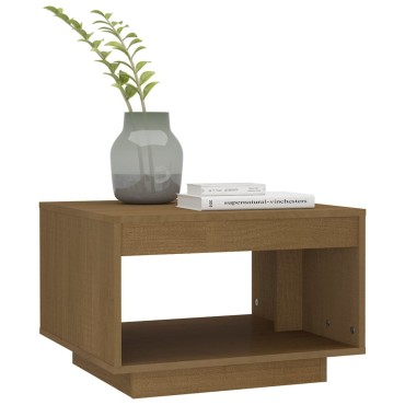 vidaXL Τραπεζάκι Σαλονιού Καφέ Μελί 50x50x33,5cm Μασίφ Ξύλο Πεύκου 1 τεμ.