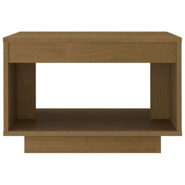 vidaXL Τραπεζάκι Σαλονιού Καφέ Μελί 50x50x33,5cm Μασίφ Ξύλο Πεύκου 1 τεμ.