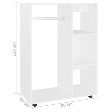 vidaXL Ντουλάπα Λευκή 80x40x110cm από Μοριοσανίδα 1 τεμ.