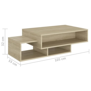vidaXL Τραπεζάκι Σαλονιού Sonoma Δρυς 105x55x32cm από Επεξ. Ξύλο 1 τεμ.