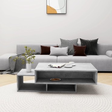 vidaXL Τραπεζάκι Σαλονιού Γκρι Σκυροδέματος 105x55x32cm Επεξ. Ξύλο 1 τεμ.