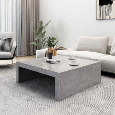vidaXL Τραπεζάκι Σαλονιού Γκρι Σκυρ. 100x100x35cm Επεξ. Ξύλο 1 τεμ.