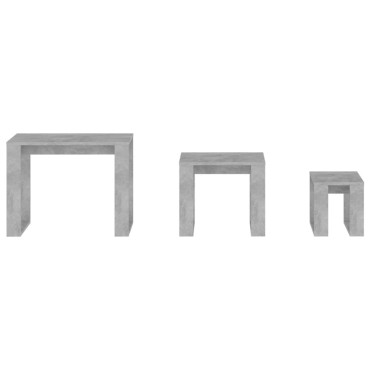 vidaXL Τραπεζάκια Ζιγκόν 3 τεμ. Γκρι Σκυροδέματος Επεξεργασμένο Ξύλο 61x28x47cm
