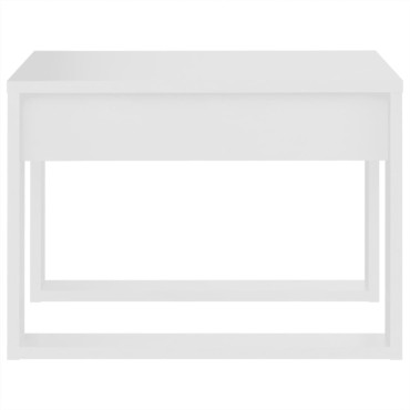 Τραπέζι Βοηθητικό Λευκό 50x50x35cm από Επεξεργ. Ξύλο