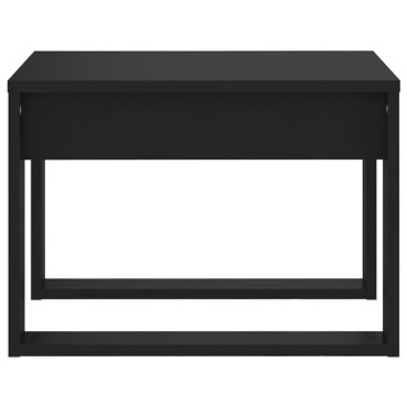 Τραπέζι Βοηθητικό Μαύρο 50x50x35cm από Επεξεργ. Ξύλο 1 τεμ.