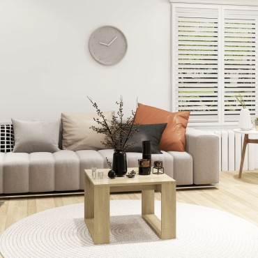 vidaXL Τραπέζι Βοηθητικό Sonoma Δρυς 50x50x35cm από Επεξ. Ξύλο 1 τεμ.