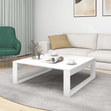 vidaXL Τραπεζάκι Σαλονιού Λευκό 100x100x35cm Επεξ. Ξύλο 1 τεμ.