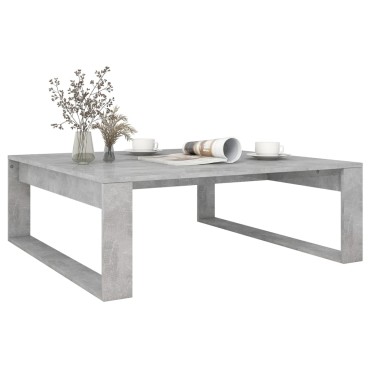 vidaXL Τραπεζάκι Σαλονιού Γκρι Σκυρ. 100x100x35cm Επεξ. Ξύλο 1 τεμ.