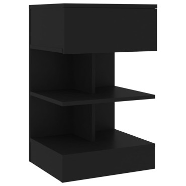 vidaXL Κομοδίνα 2 τεμ. Μαύρα 40x35x65cm
