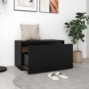 vidaXL Έπιπλο Χολ / Εισόδου Μαύρο 80x40x45cm από Επεξ. Ξύλο 1 τεμ.