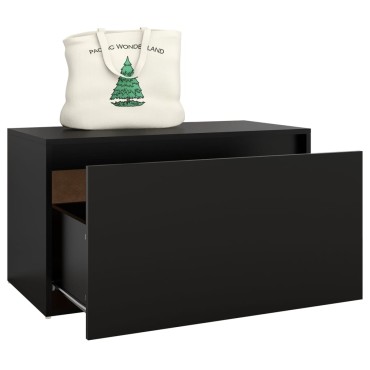 vidaXL Έπιπλο Χολ / Εισόδου Μαύρο 80x40x45cm από Επεξ. Ξύλο 1 τεμ.