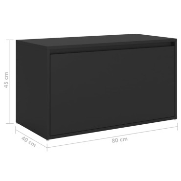 vidaXL Έπιπλο Χολ / Εισόδου Μαύρο 80x40x45cm από Επεξ. Ξύλο 1 τεμ.