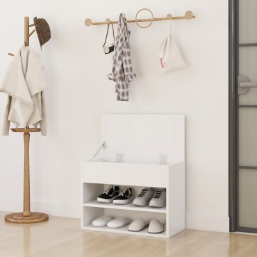 vidaXL Παπουτσοθήκη Λευκή 60x30x45cm από Επεξ. Ξύλο