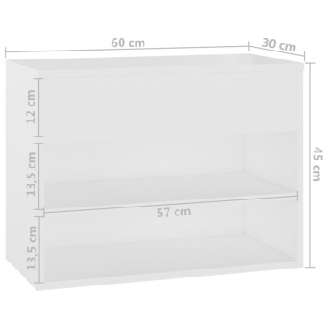 vidaXL Παπουτσοθήκη Λευκή 60x30x45cm από Επεξ. Ξύλο