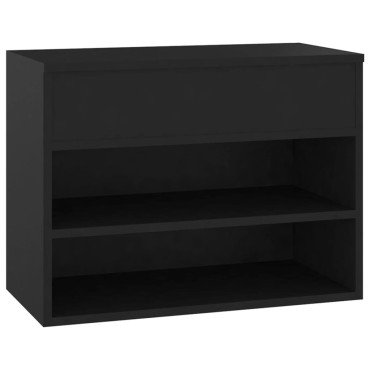 vidaXL Παπουτσοθήκη Μαύρη 60x30x45cm από Επεξ. Ξύλο