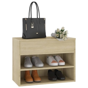vidaXL Παπουτσοθήκη Sonoma Δρυς 60x30x45cm από Επεξ. Ξύλο