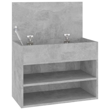 vidaXL Παπουτσοθήκη Γκρι Σκυροδέματος 60x30x45cm από Επεξ. Ξύλο