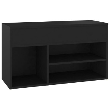 vidaXL Παπουτσοθήκη Μαύρη 80 x 30 x 45 εκ. από Επεξ. Ξύλο