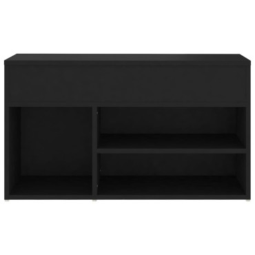 vidaXL Παπουτσοθήκη Μαύρη 80x30x45cm από Επεξ. Ξύλο