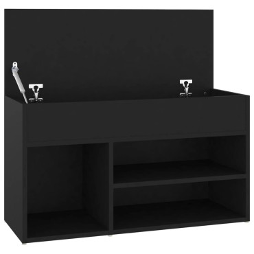vidaXL Παπουτσοθήκη Μαύρη 80x30x45cm από Επεξ. Ξύλο