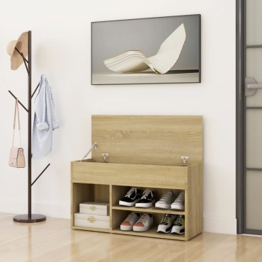 vidaXL Παπουτσοθήκη Sonoma Δρυς 80x30x45cm από Επεξ. Ξύλο