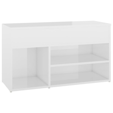 vidaXL Παπουτσοθήκη Γυαλιστερή Λευκή 80x30x45cm από Επεξ. Ξύλο