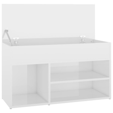 vidaXL Παπουτσοθήκη Γυαλιστερή Λευκή 80x30x45cm από Επεξ. Ξύλο