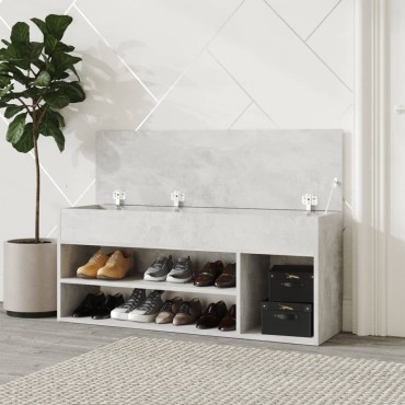 vidaXL Παπουτσοθήκη Γκρι Σκυρ. 105x30x45cm από Επεξ. Ξύλο